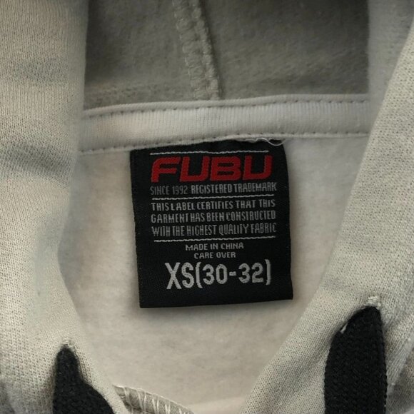 NWT Fubu Mens Hoodie Sweatshirt XS White Graphic Logo Print Pullover Casual - Picture 3 of 14